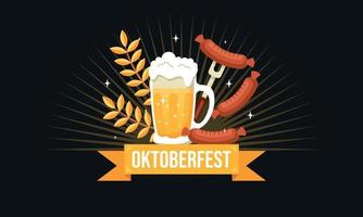 Realistic oktoberfest beer festival background can used for poster template vector