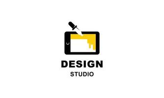 Graphic designer and web design studio tool logo vector