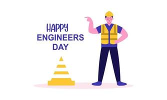 Engineering and construction illustrated. Happy engineers day vector