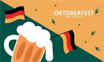 Realistic oktoberfest beer festival background can used for poster template vector