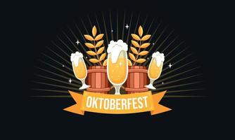 Realistic oktoberfest beer festival background can used for poster template vector