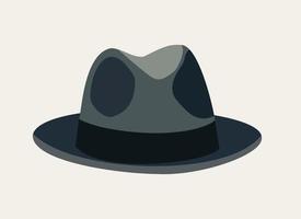 ilustración vectorial aislada del sombrero fedora gris.