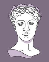 Vector isolated illustration of female greek statue.