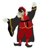 Pantalone. One of the principale actors in italian traditional theater. Wealthy old merchant in red costume. Commedia dell'arte. vector