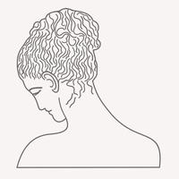 Vector isolated illustration of female greek statue.