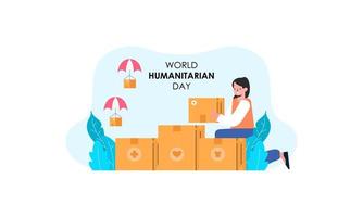donación en el día internacional de la ilustración de caridad vector