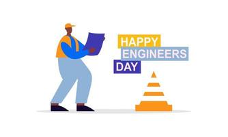 Engineering and construction illustrated. Happy engineers day vector