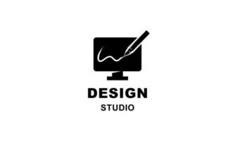 logotipo de la herramienta de estudio de diseño gráfico y diseño web vector