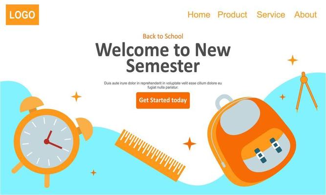 Back to school banner template landing page