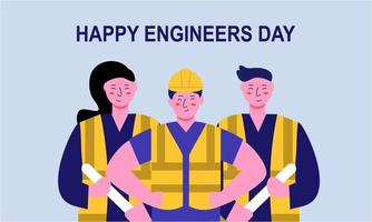 ingeniería y construcción ilustrada. feliz dia del ingeniero vector