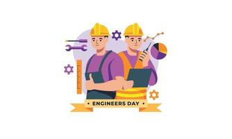 ingeniería y construcción ilustrada. feliz dia del ingeniero vector