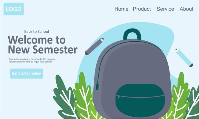 Back to school banner template landing page