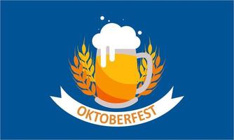 Realistic oktoberfest beer festival background can used for poster template vector