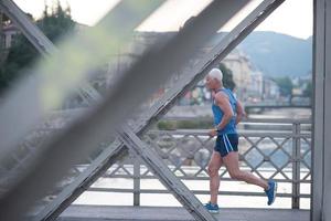 handsome senior man  jogging photo