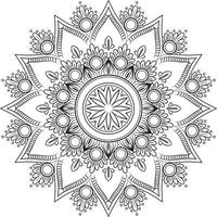 diseño de mandala en blanco y negro de lujo. vector