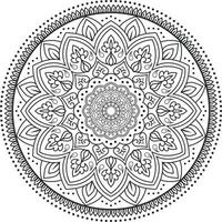 diseño de mandala floral en blanco y negro. vector