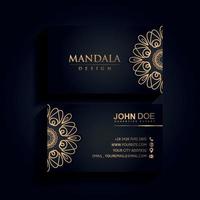 Business card template with mandala design. vector