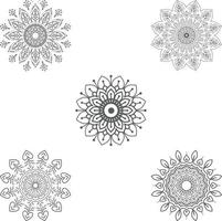 conjunto de mandala decorativo floral. vector