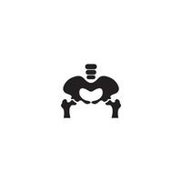 Hip bone icon vector