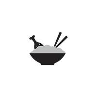 rice bowl icon. vector