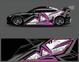 Diseños de fondo de carreras de rayas abstractas gráficas para aventuras de carreras de rally de vehículos y librea de carreras de autos vector