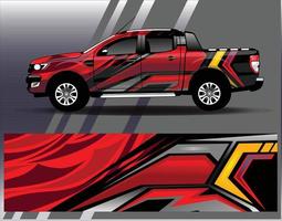 vector de diseño de envoltura de coche. Diseños de kits de fondo de carreras de franjas abstractas gráficas para envolver vehículos carrera de autos rally aventura y librea