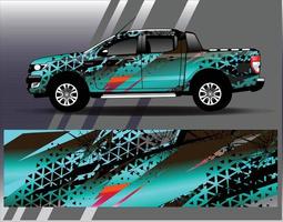 Car wrap design vector. Graphic abstract stripe racing background kit designs for wrap vehicle  race car  rally  adventure and livery vector