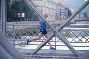 handsome senior man  jogging photo