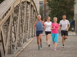 people group jogging photo