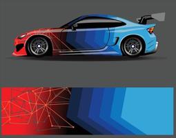 Diseños de fondo de carreras de rayas abstractas gráficas para aventuras de carreras de rally de vehículos y librea de carreras de autos vector