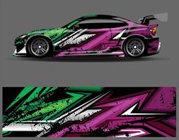 Car wrap decal graphics. Abstract eagle stripe  grunge racing and sport background for racing livery or daily use car vinyl sticker vector