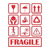 Fragile icon vector