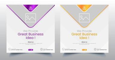 Digital business marketing banner for social media post template design vector