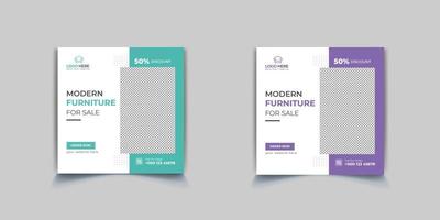 Furniture Social Media and instagram Post Template Design vector