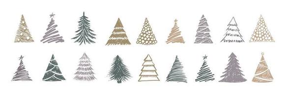 Christmas tree design, vector set.