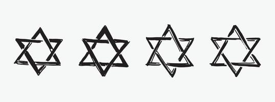 Star of David. Hand-drawn style. Vector. vector