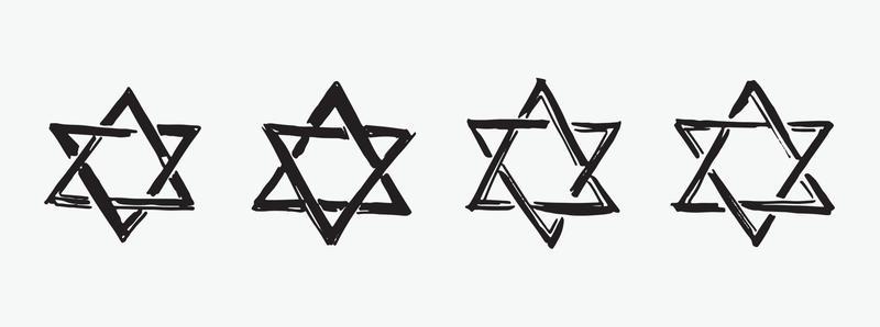 Star of David. Hand-drawn style. Vector.
