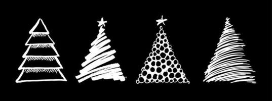 Christmas tree design, vector set.