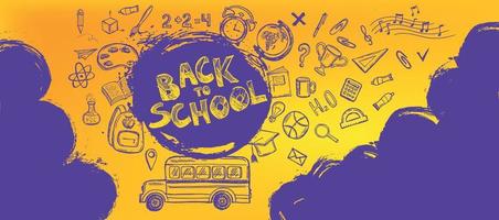 Back to school. Hand drawn illustration. vector