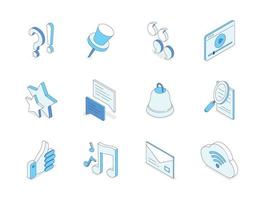 A set of vector icons of modern trend in the style