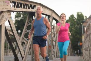 Couple jogging outside photo