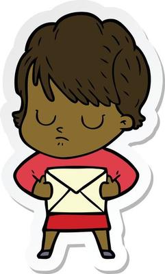 sticker of a cartoon woman