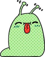 cartoon of a happy kawaii slug vector