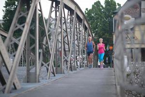 Couple jogging outside photo