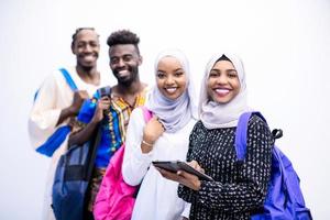 retrato de grupo de estudiantes africanos foto