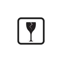 Fragile icon vector