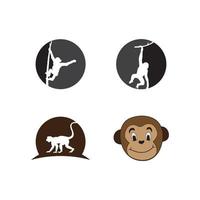 Monkey logo vector illustration template design.