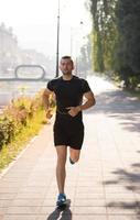 man jogging at sunny morning photo