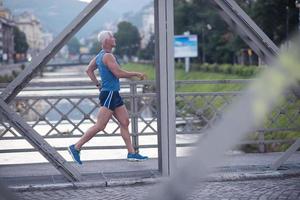 handsome senior man  jogging photo