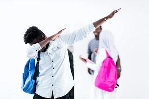 young  african students modern dancing photo